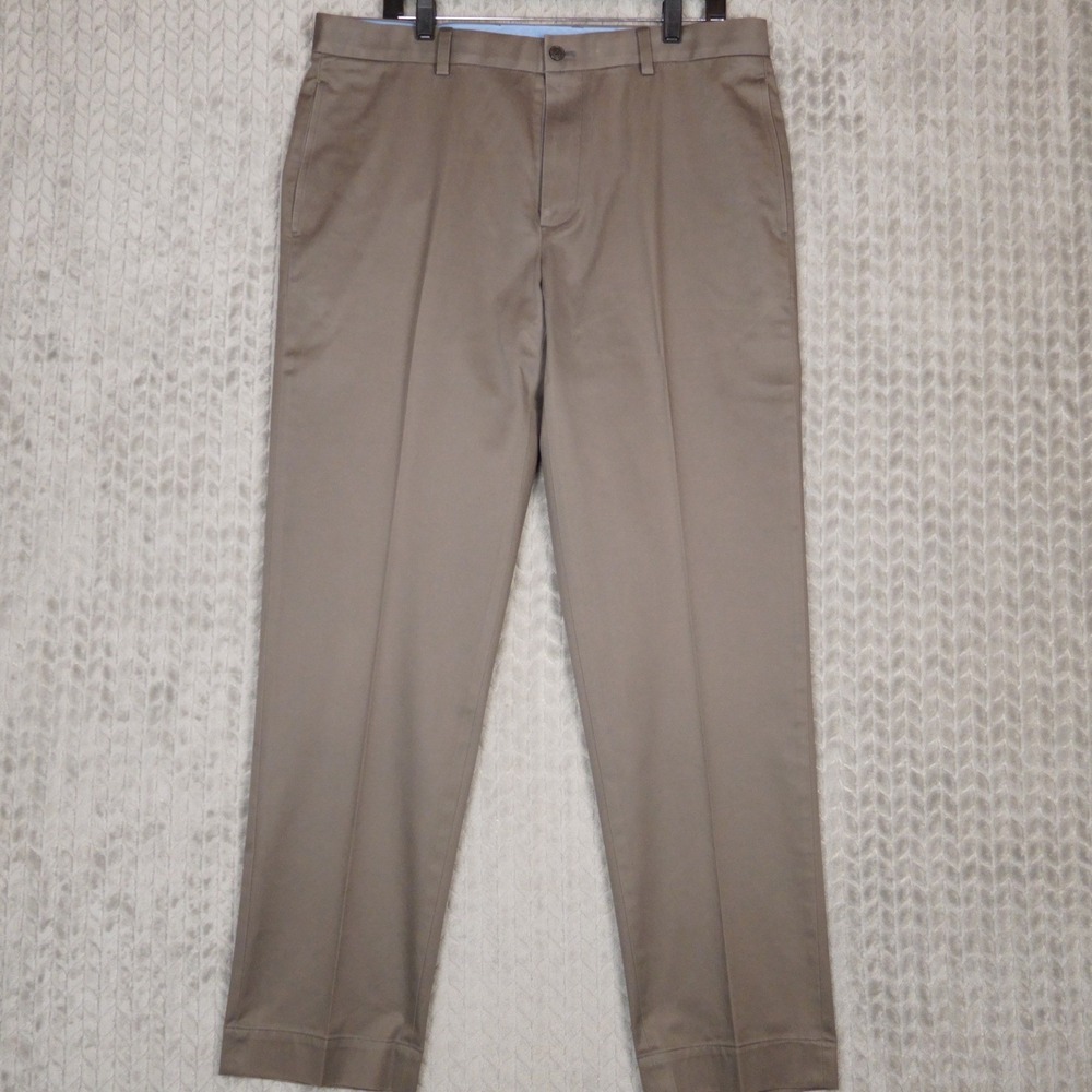 Brooks Brothers Chino Pants Mens 36x32 Brown Advantage Clark Fit Cotton Stretch